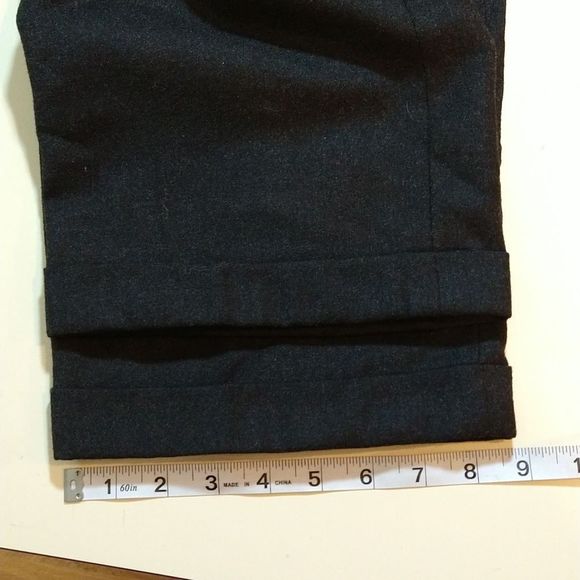 Gerald Austin Black Cuffed Pleated Wool Slacks - Picture 13 of 14